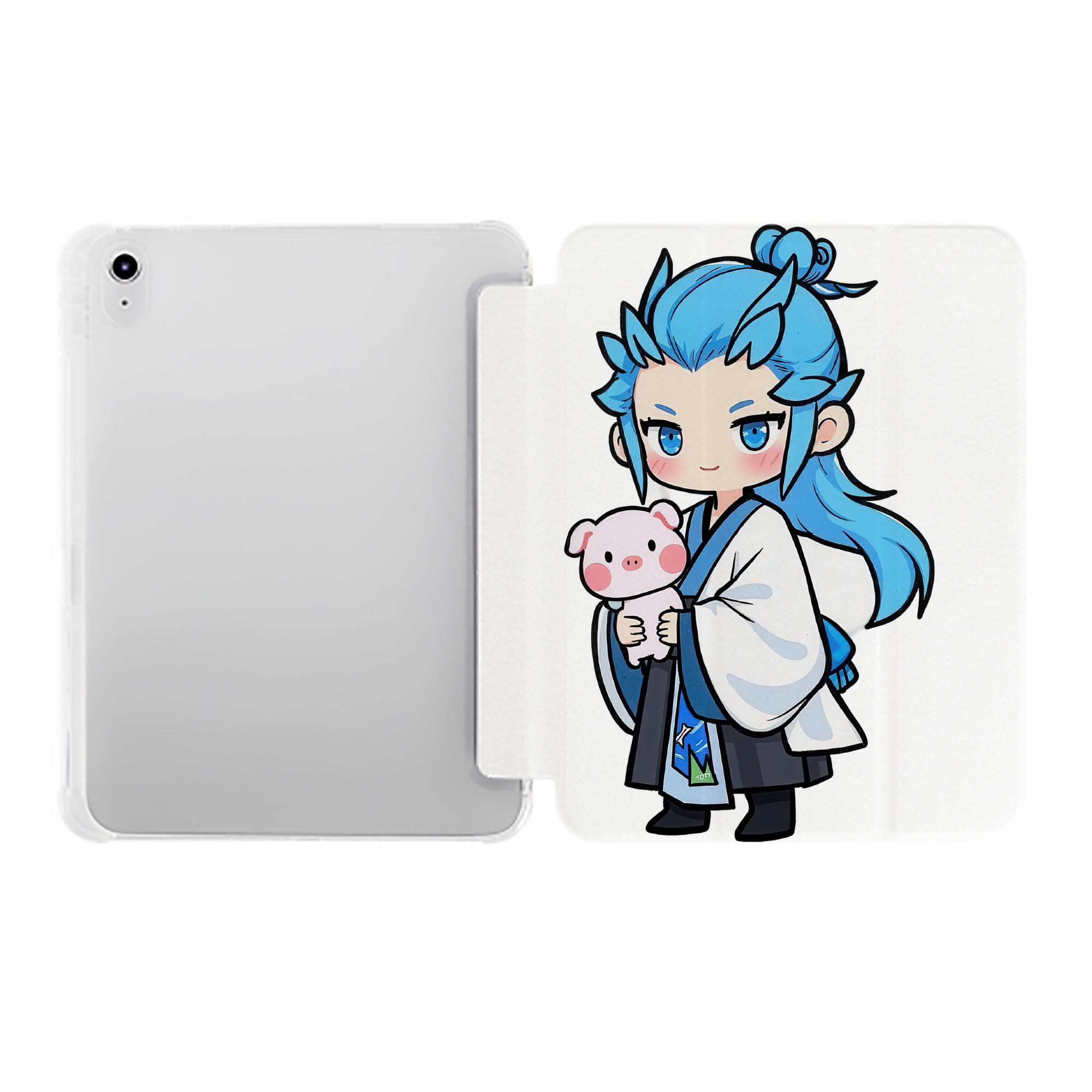 （画像用） Ne Zha 2 ナタ 魔童の大暴れ IPad ケース ペン収納付き 三つ折りスタンド PUレザー×シリコン 対応機種9.5/10.5/10.9インチ